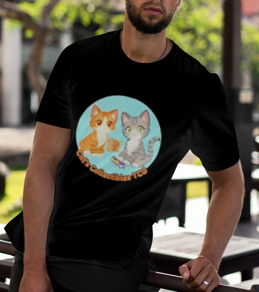 Cat's Collectibles TCG Cute Cartoon Cats Holding Trading Cards T-Shirt