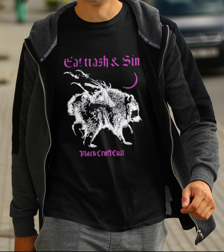 Eat Trash & Sin Raccoon Wings BlackCraft Cult T-Shirt