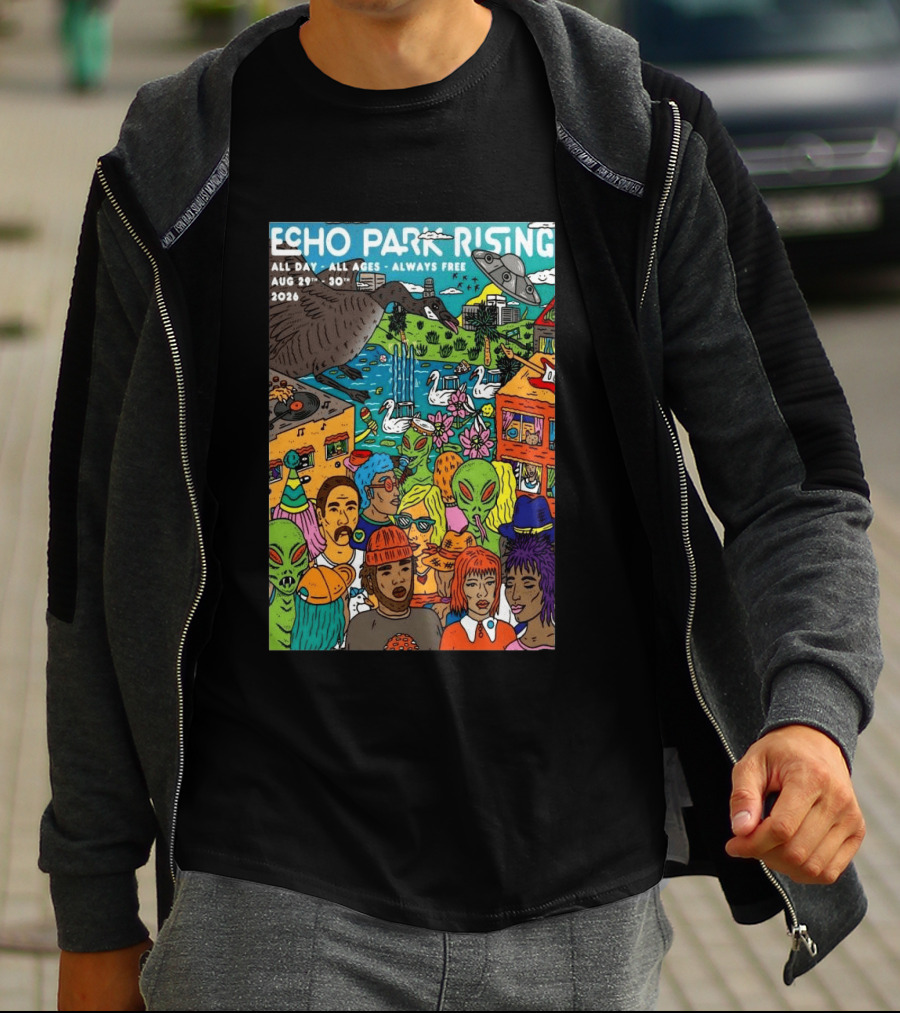 Echo Park Rising Los Angeles CA Aug 29 30 2026 All Ages Always Free T-Shirt