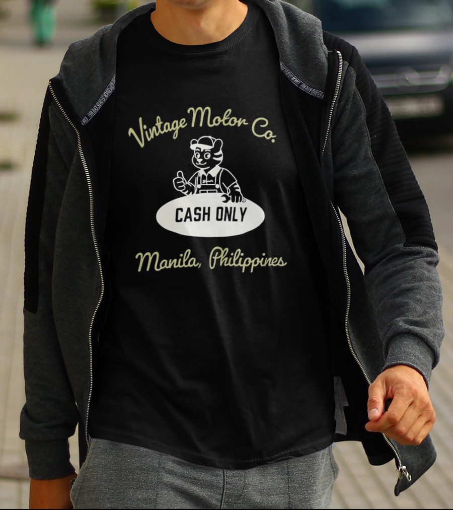 Vintage Motor Co Cash Only Manila Philippines T-Shirt