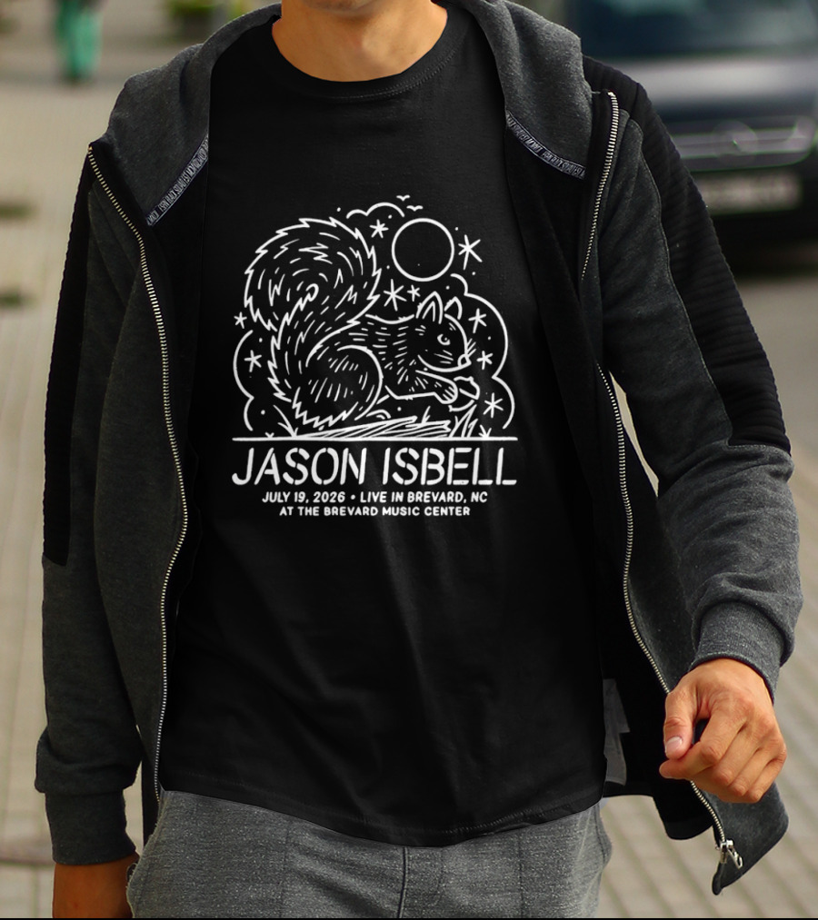 Jason Isbell July 19 2026 Live In Brevard NC At The Brevard Music Center Squirrel And Stars T-Shirt