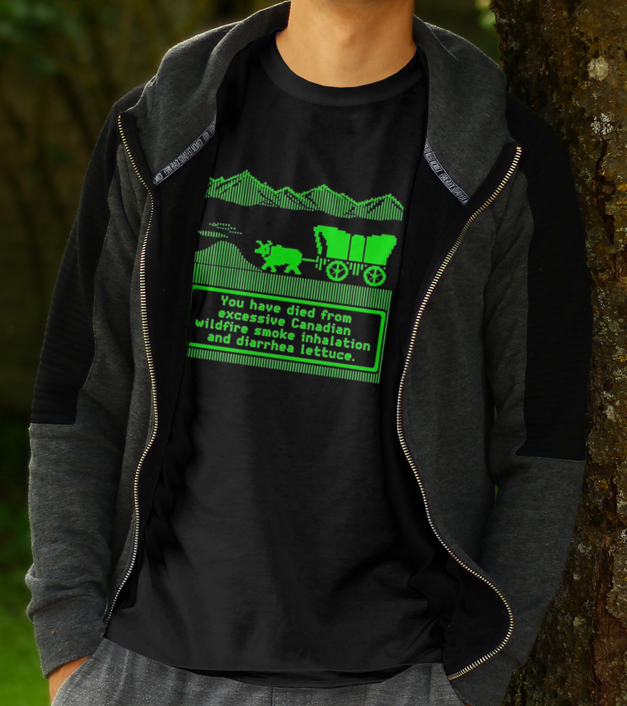 Oregon Trail You Have Died From Excessive Canadian Wildfire Smoke Inhalation And Diarrhea Lettuce T-Shirt