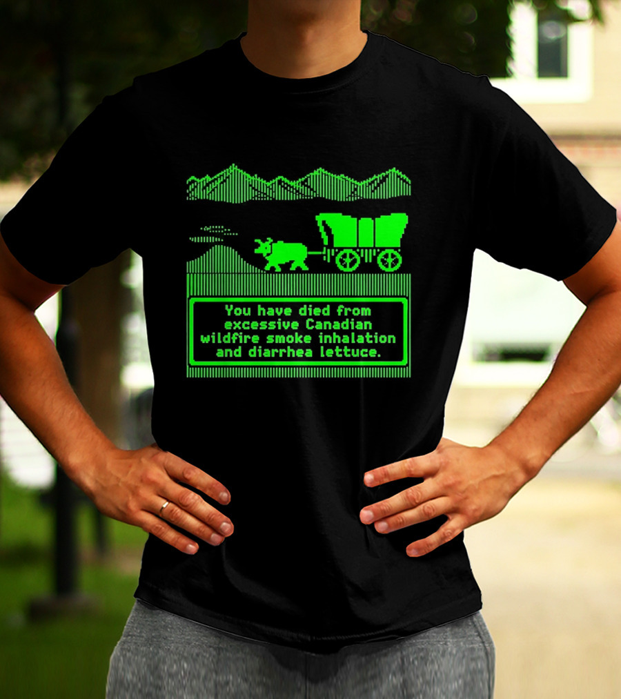 Oregon Trail You Have Died From Excessive Canadian Wildfire Smoke Inhalation And Diarrhea Lettuce T-Shirt