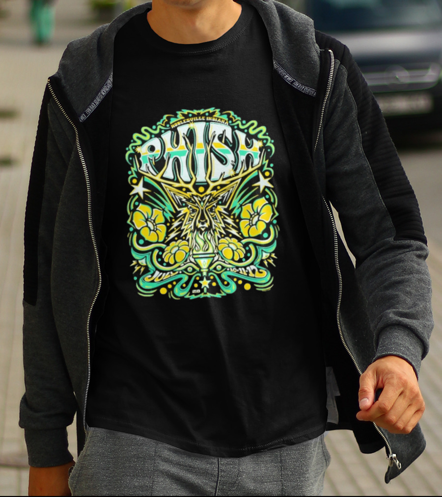 Phish Noblesville Indiana July 10 11 12 2026 Psychedelic Floral And Starburst T-Shirt