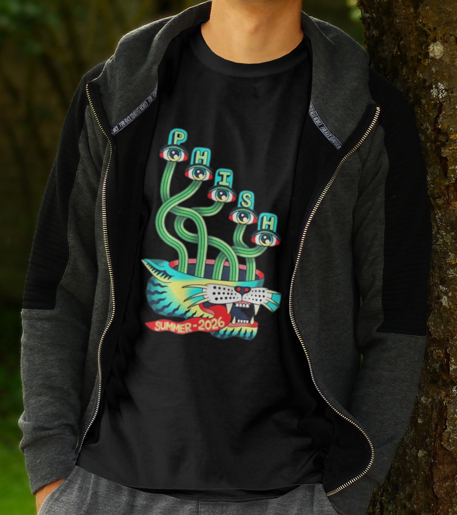 Phish Summer 2026 Jam Band Psychedelic Cat Eye Stalks T-Shirt