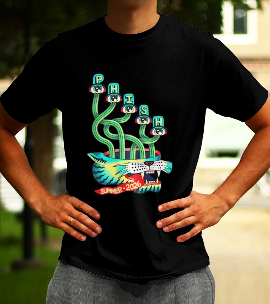 Phish Summer 2026 Jam Band Psychedelic Cat Eye Stalks T-Shirt