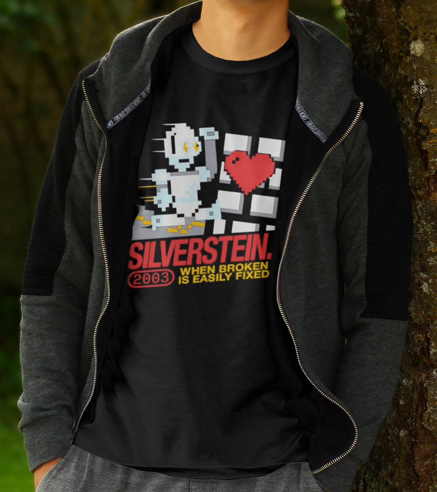 Silverstein 2003 When Broken Is Easily Fixed Pixel Robot Heart T-Shirt