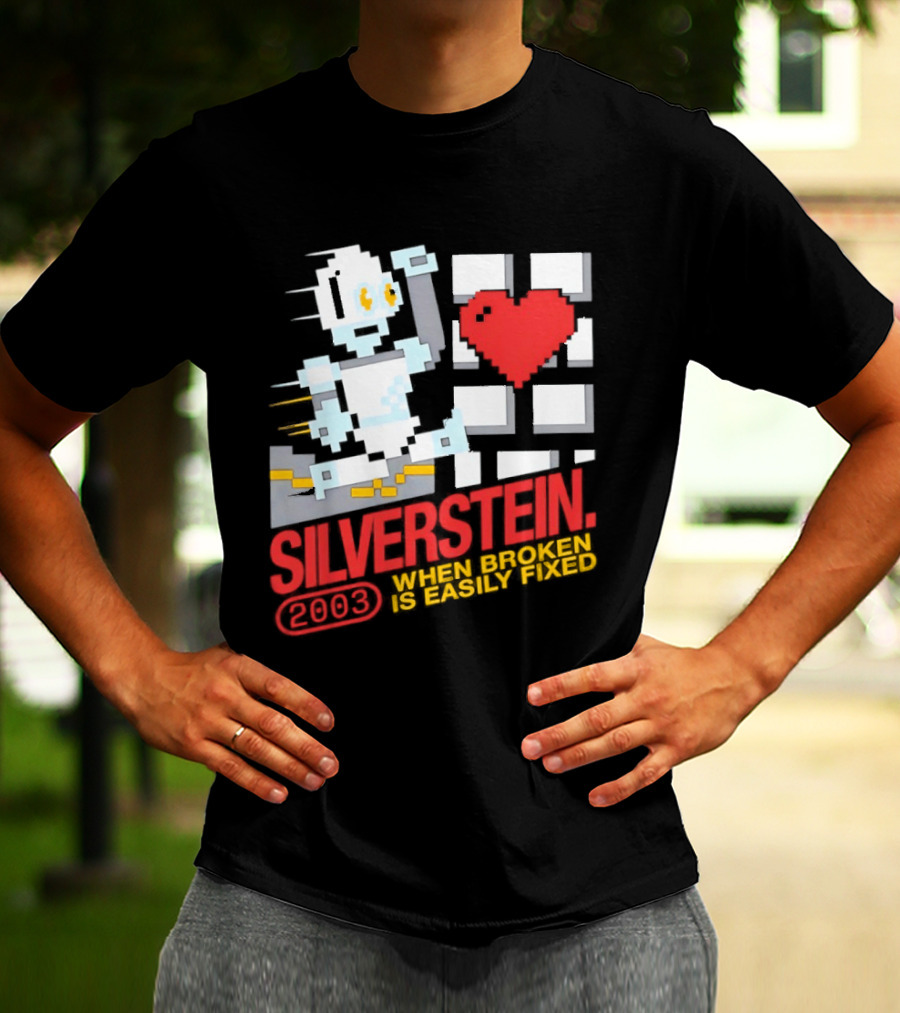 Silverstein 2003 When Broken Is Easily Fixed Pixel Robot Heart T-Shirt