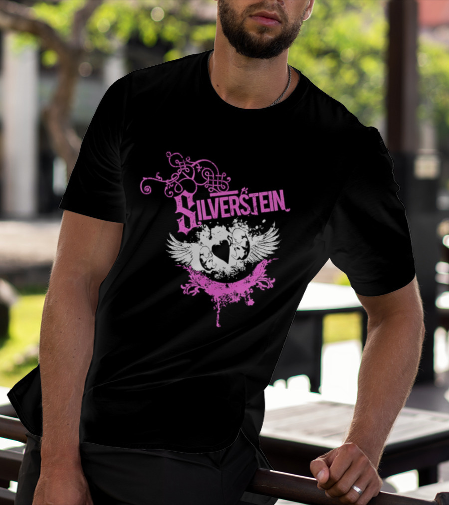 Silverstein Heart Winged Angels Post Hardcore Fashion T-Shirt