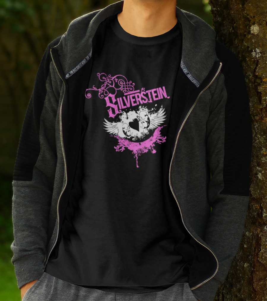 Silverstein Heart Winged Angels Post Hardcore Fashion T-Shirt