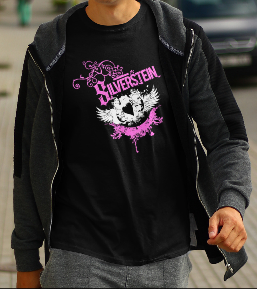 Silverstein Heart Winged Angels Post Hardcore Fashion T-Shirt