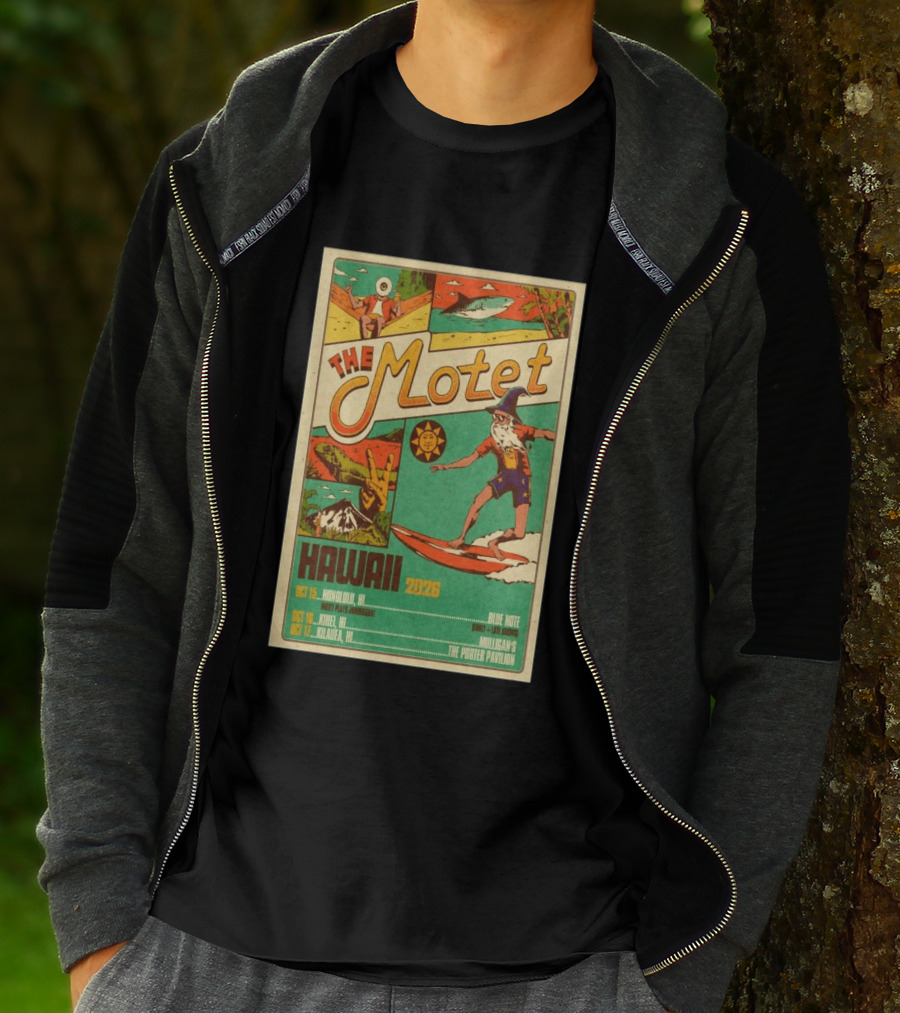 The Motet Hawaii 2026 Surf Wizard Tour Honolulu Kīhei Kilauea T-Shirt