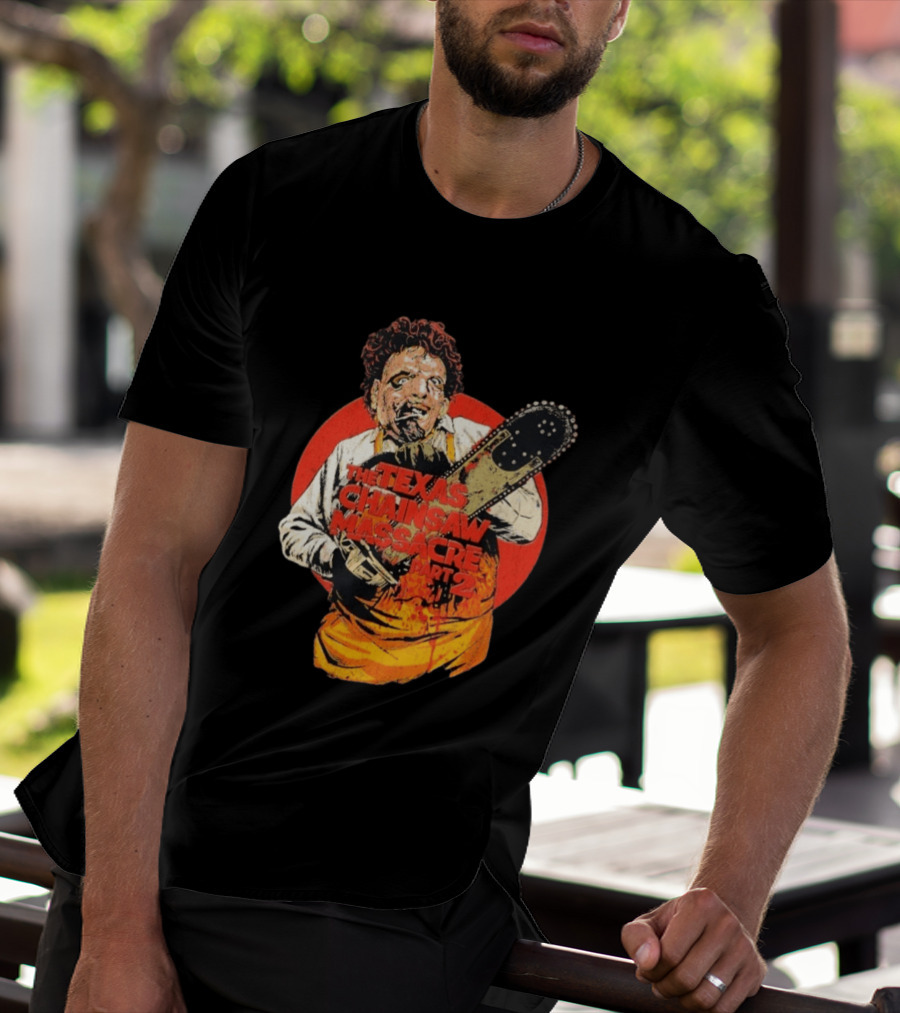 Texas Chainsaw Massacre Part 2 Bubba Chainsaw Graphic Burst T-Shirt