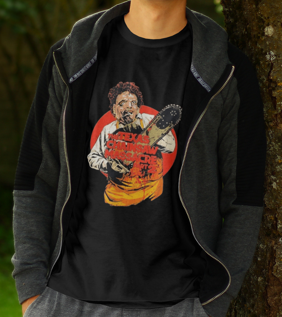 Texas Chainsaw Massacre Part 2 Bubba Chainsaw Graphic Burst T-Shirt