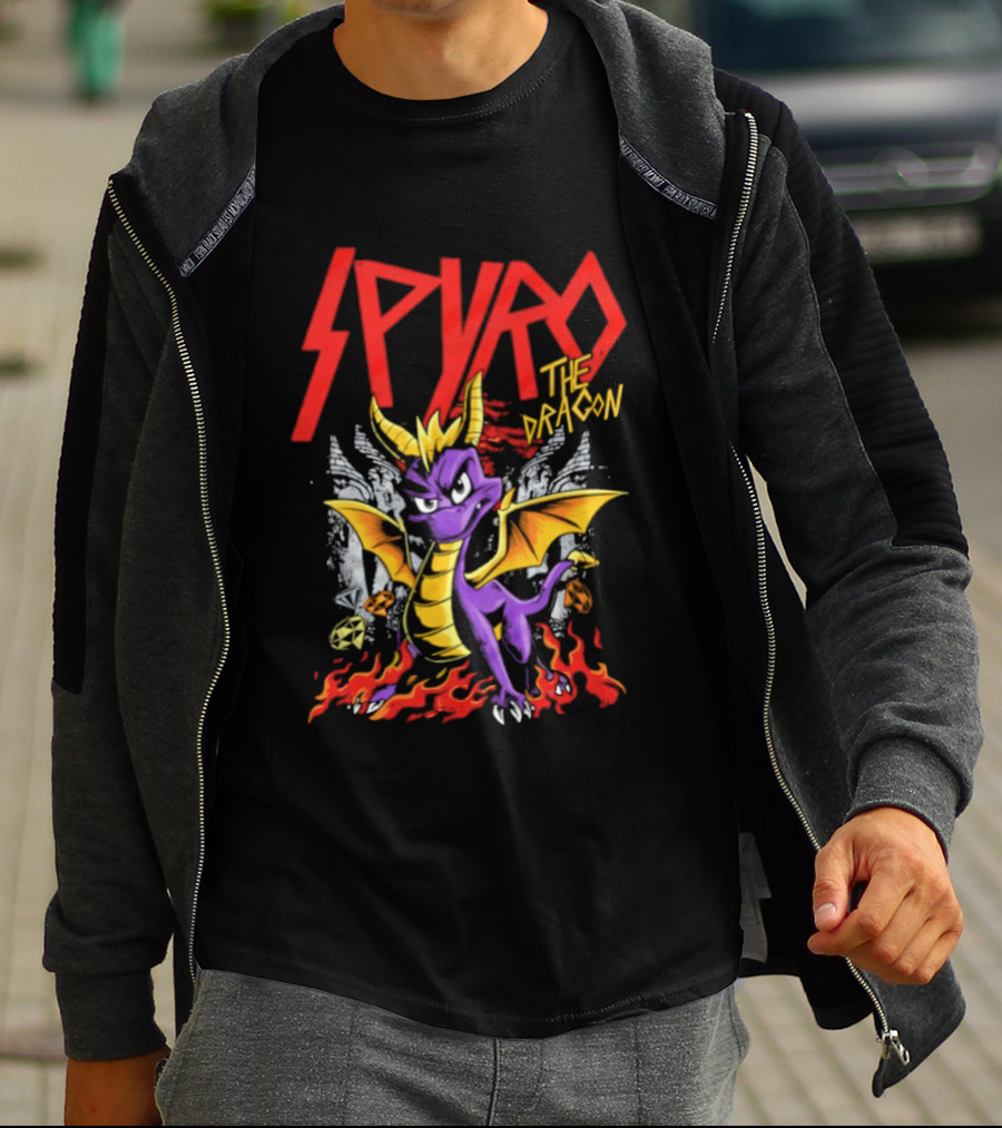 Spyro The Dragon Vintage PlayStation Adventure Flame T-Shirt