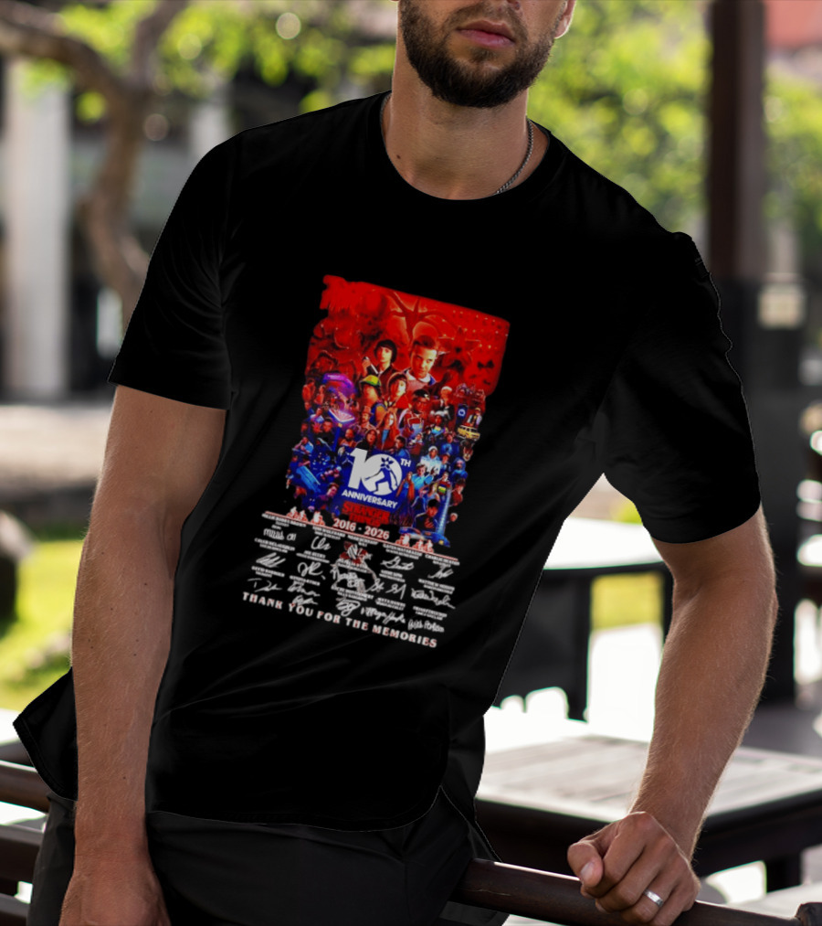 Stranger Things 10th Anniversary 2016 2026 Thank You For The Memories 10th Anniversary T-Shirt