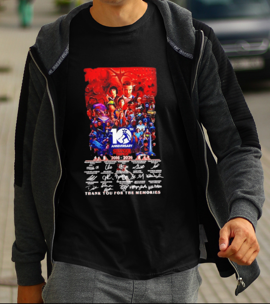 Stranger Things 10th Anniversary 2016 2026 Thank You For The Memories 10th Anniversary T-Shirt