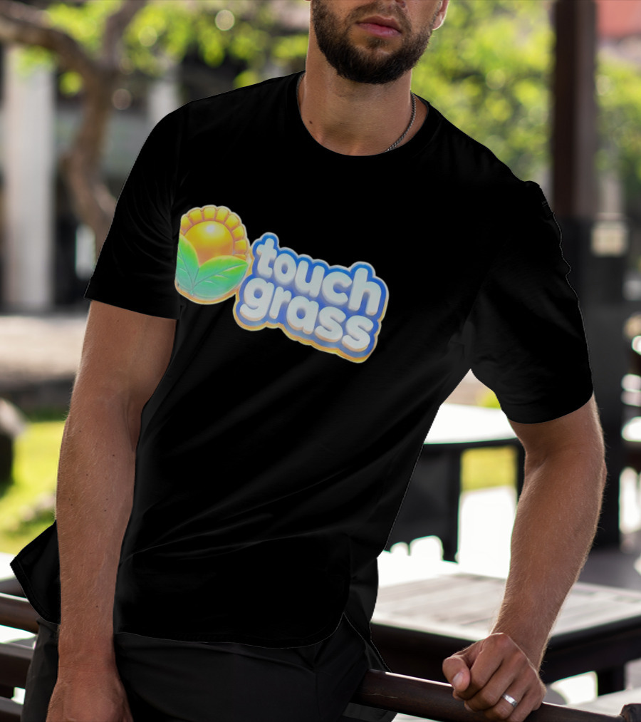 Touch Grass Plants Vs Zombies Sunflower Gaming Meme T-Shirt