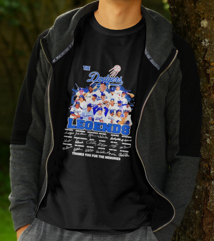 The Dodgers Legends Signatures Thank You For The Memories T-Shirt