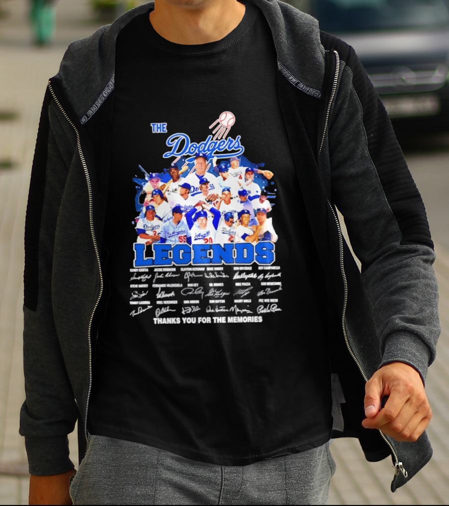 The Dodgers Legends Signatures Thank You For The Memories T-Shirt
