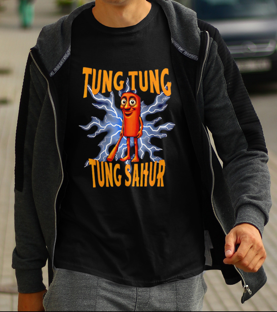 Tung Tung Tung Sahur Cartoon Character With Bat T-Shirt