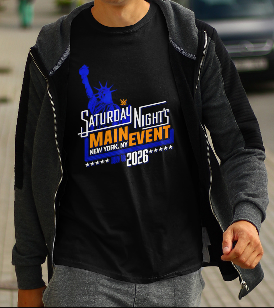 WWE Saturday Night's Main Event New York NY 2026 July 18 Liberty Statue Star T-Shirt