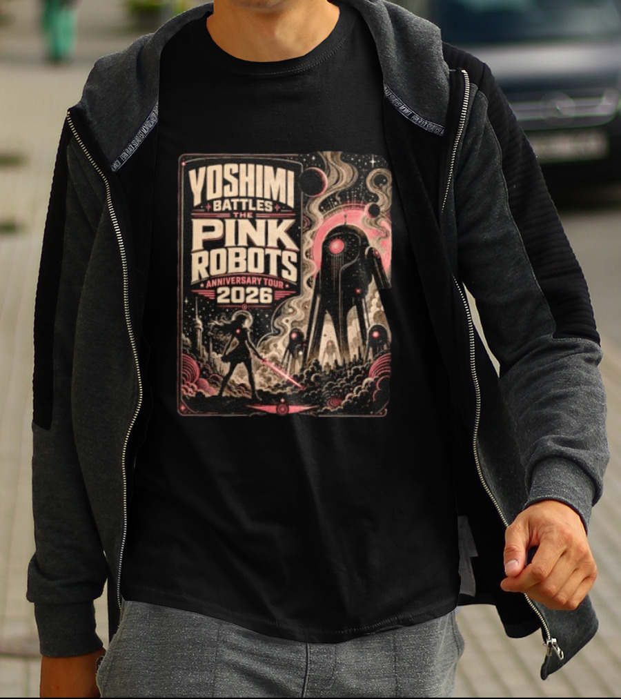 Yoshimi Battles The Pink Robots Anniversary Tour 2026 Retro Sci Fi T-Shirt