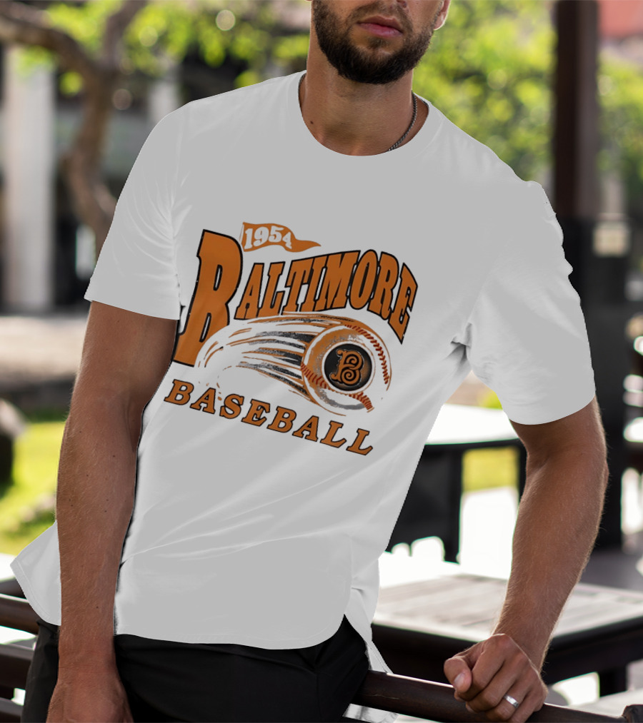 1954 Baltimore Baseball B Classic MLB Style Vintage Look T-Shirt