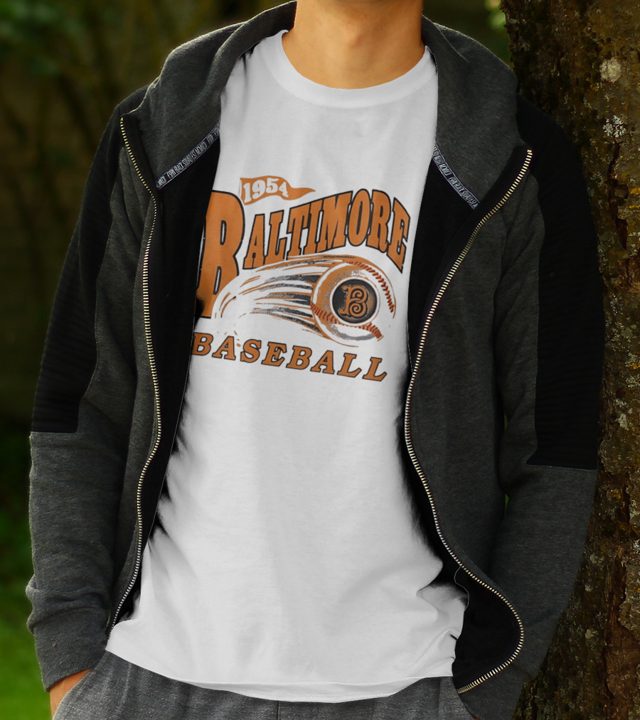 1954 Baltimore Baseball B Classic MLB Style Vintage Look T-Shirt