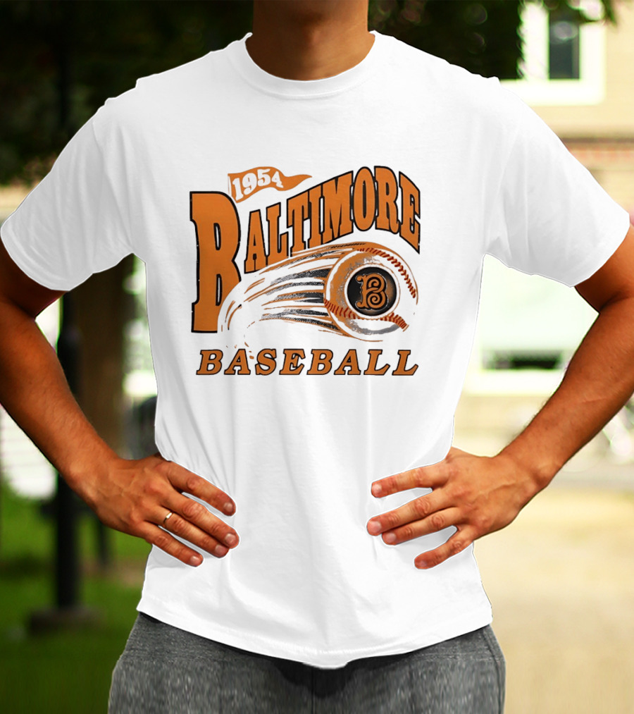 1954 Baltimore Baseball B Classic MLB Style Vintage Look T-Shirt