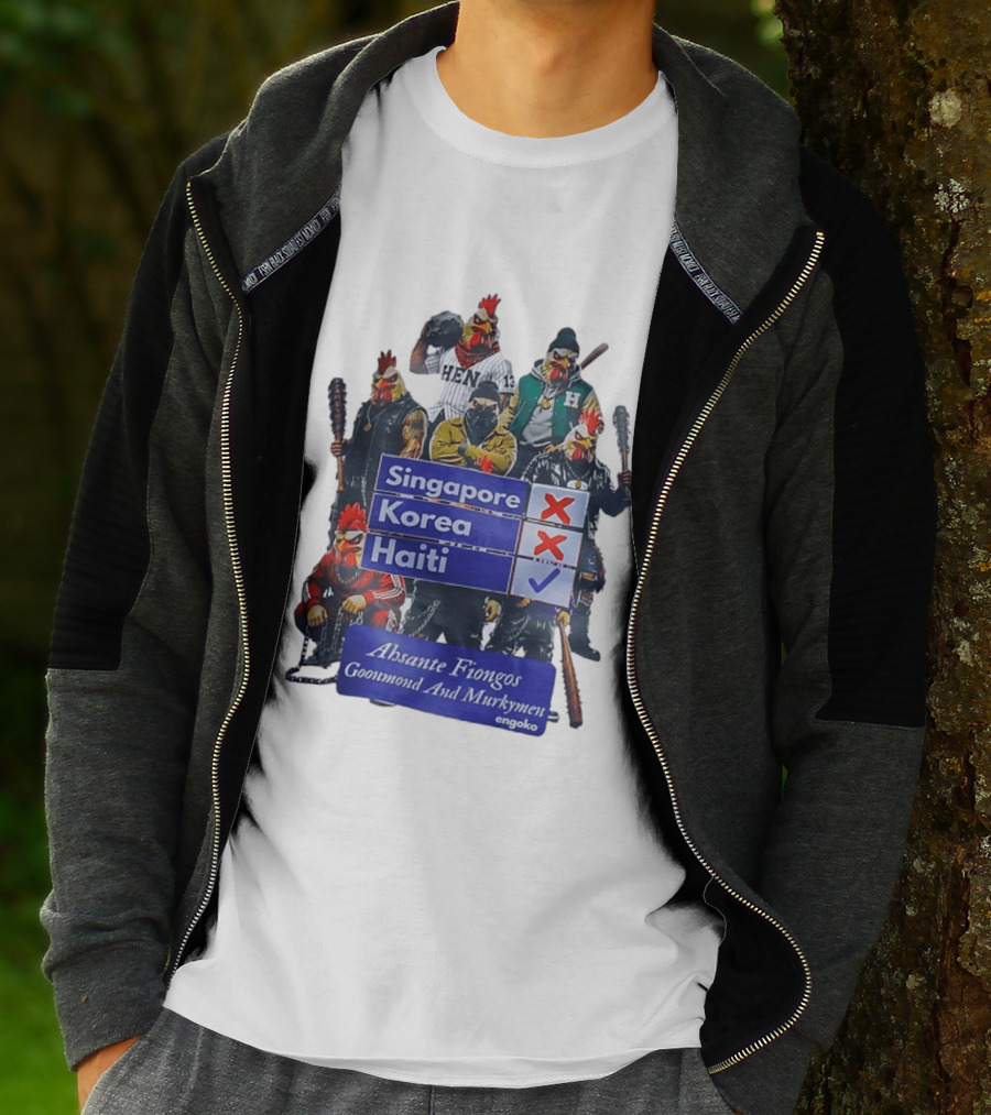 Ahsante Fiongos Goonmond Murkymen Haiti Rooster Crew T-Shirt