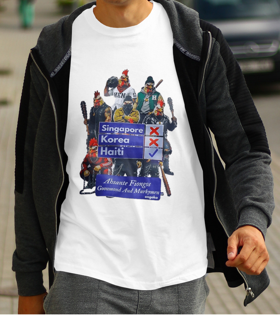 Ahsante Fiongos Goonmond Murkymen Haiti Rooster Crew T-Shirt