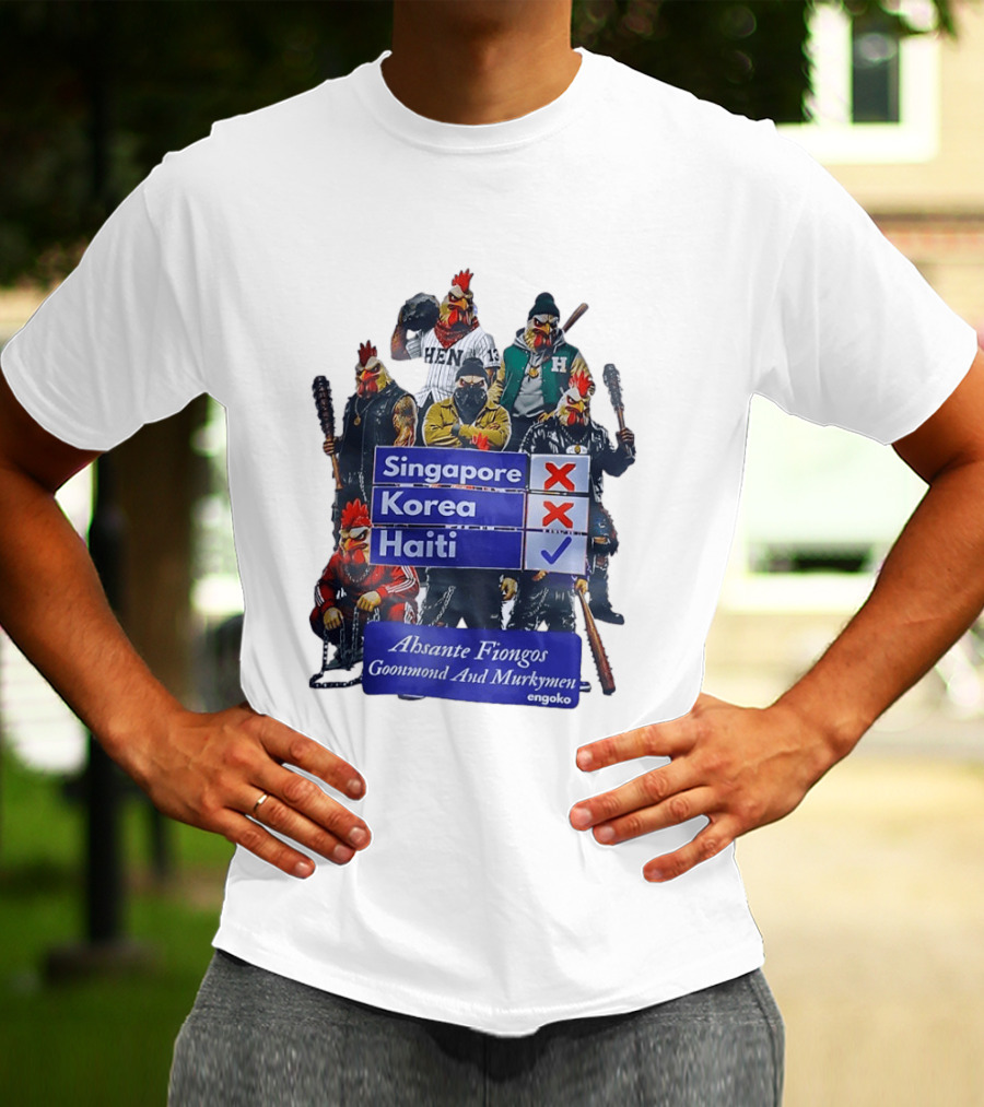 Ahsante Fiongos Goonmond Murkymen Haiti Rooster Crew T-Shirt