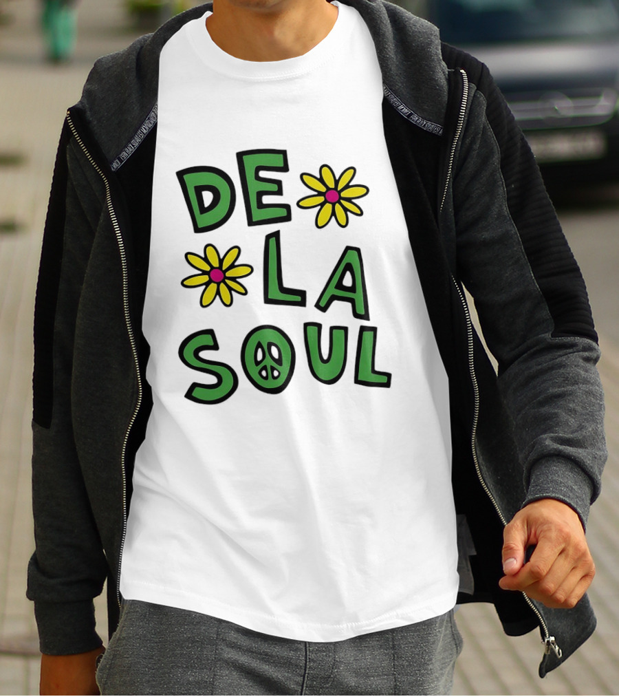 De La Soul Flowers Peace Sign Iconic 90s Hip Hop Nostalgia T-Shirt