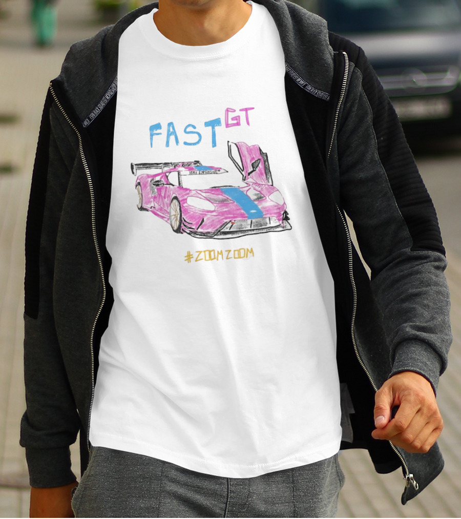 FAST GT Pink Ford GT Car Sketch Very Expensive #ZOOMZOOM T-Shirt