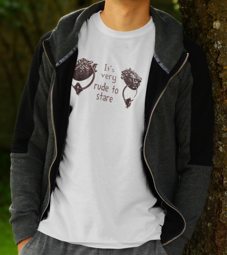 It's Very Rude To Stare Labyrinth Door Knockers Iconic Movie T-Shirt