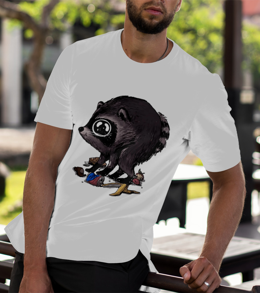 Jimothy Raccoon With Trash And Banana Peel T-Shirt