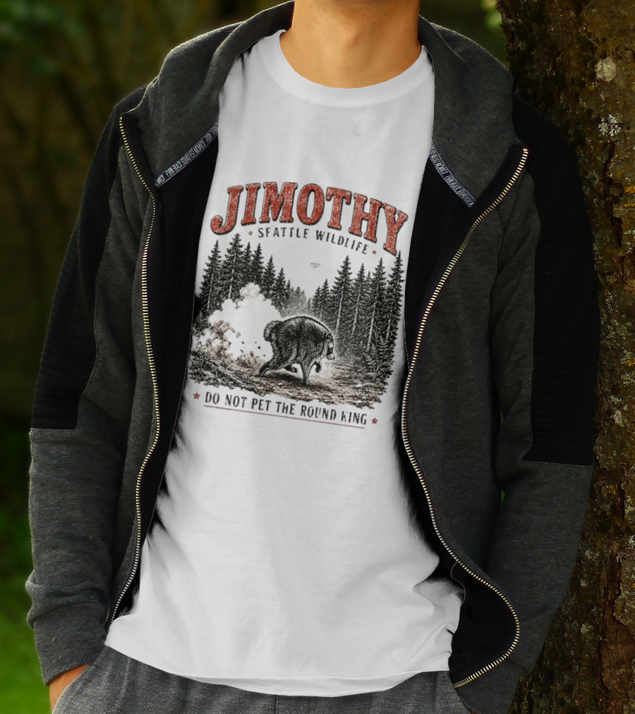 Jimothy Seattle Wildlife Do Not Pet The Round King Forest Scene T-Shirt