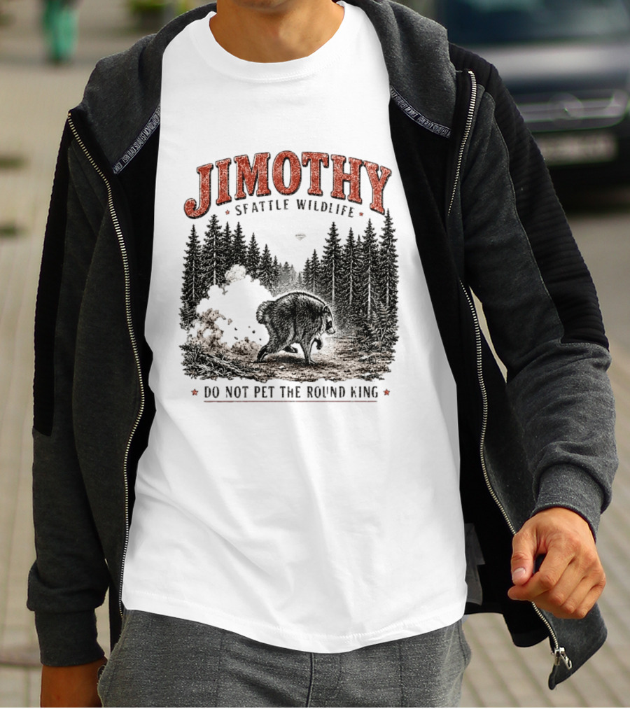 Jimothy Seattle Wildlife Do Not Pet The Round King Forest Scene T-Shirt