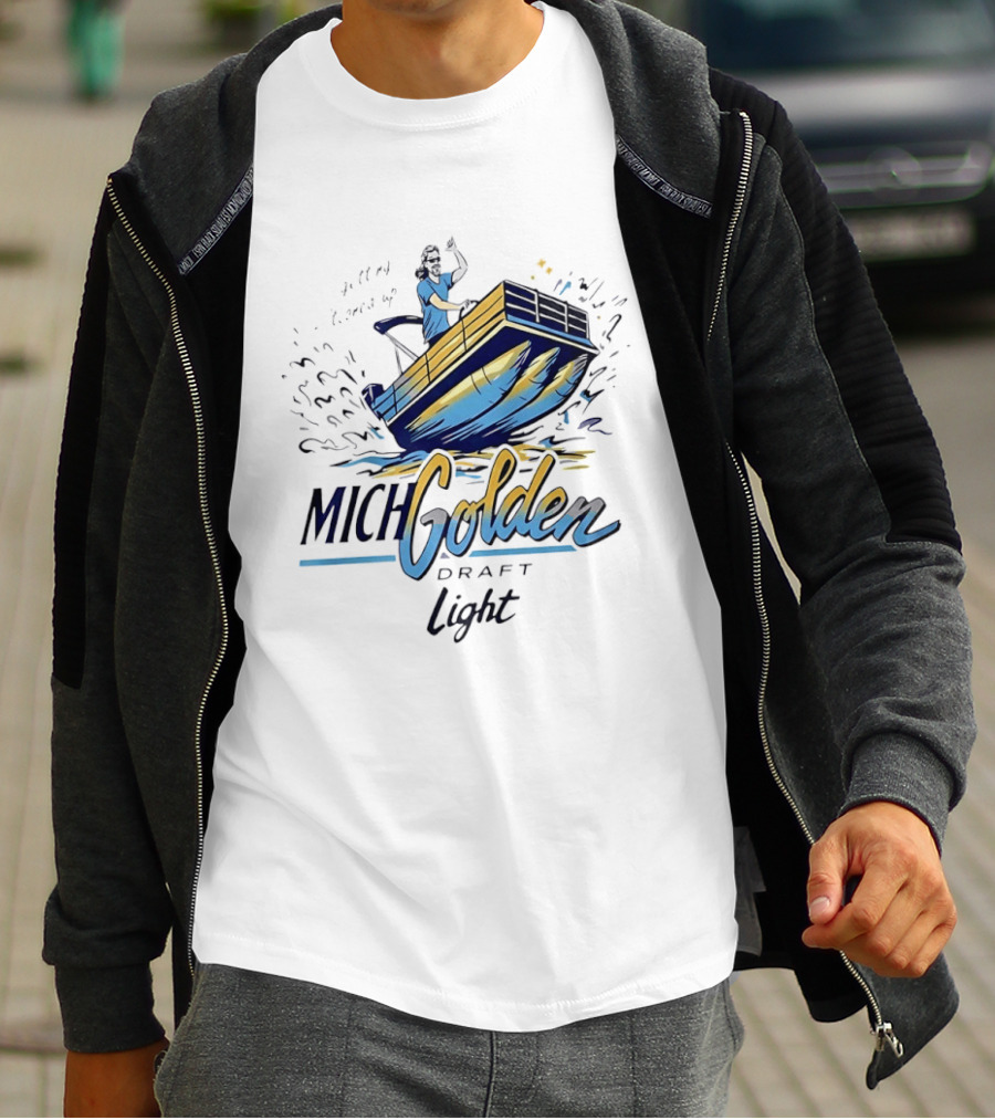Michelob Golden Draft Light Getting Tooned Up Boat Adventure T-Shirt