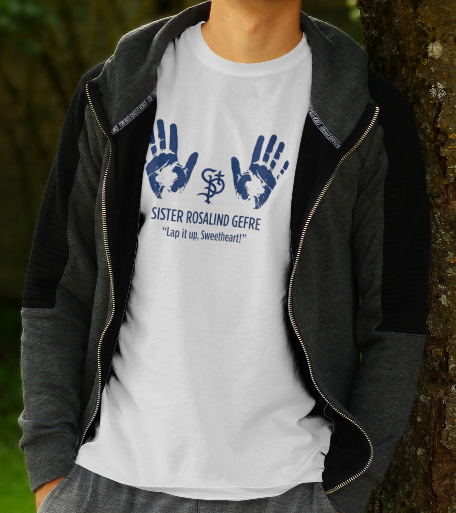 Sister Rosalind Gefre Lap It Up Sweetheart Handprint T-Shirt