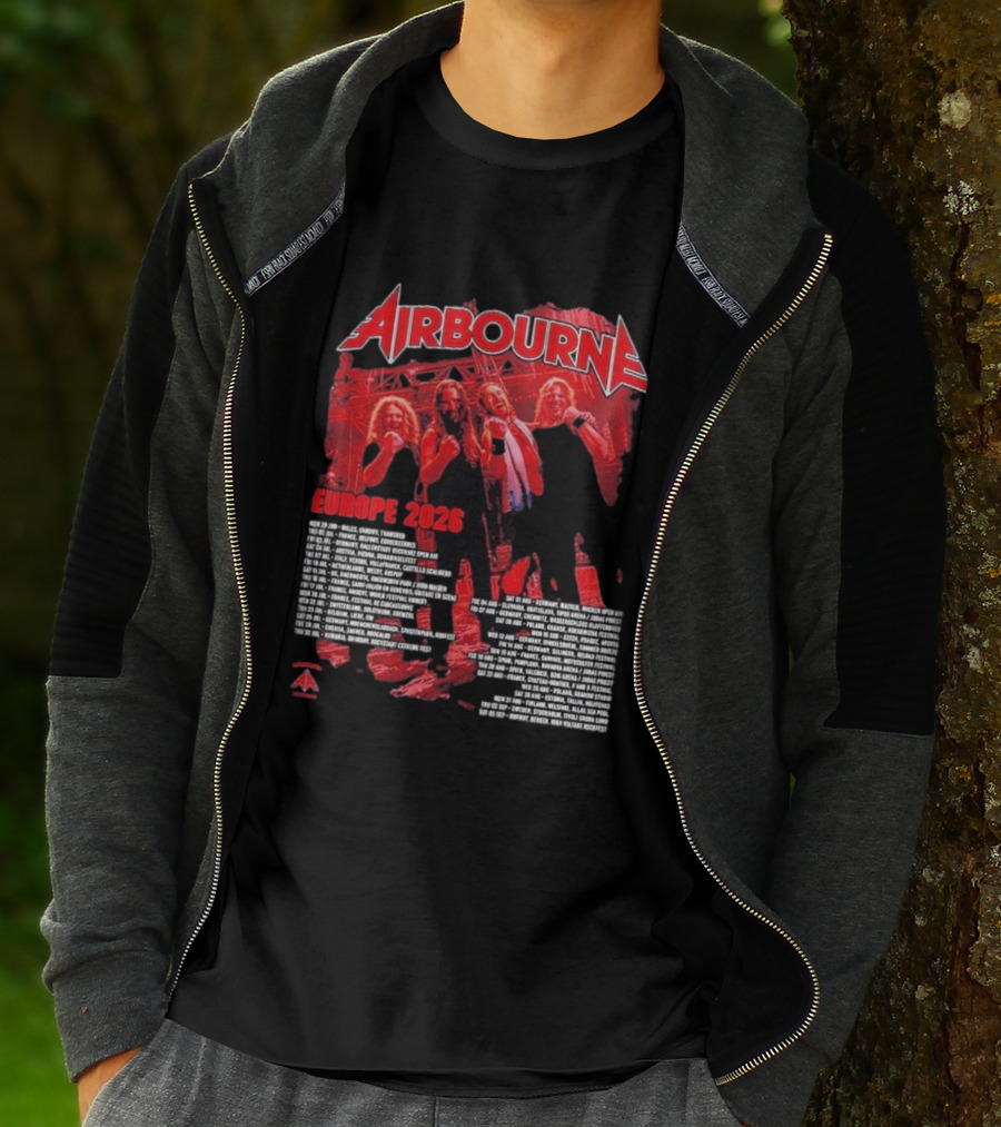 Airbourne Get Gutsy Europe 2026 Tour Dates And Cities T-Shirt