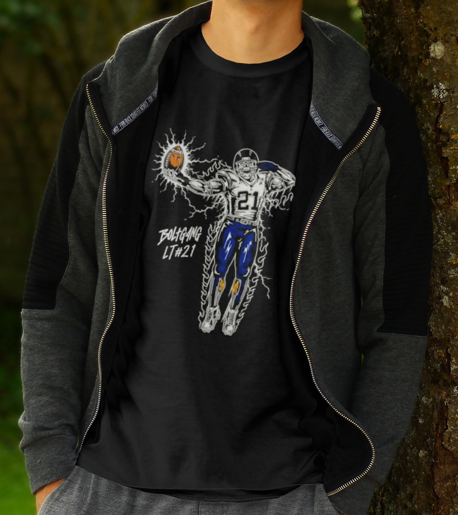 Boltgang LT 21 Skeleton Football Player Lightning Charge T-Shirt