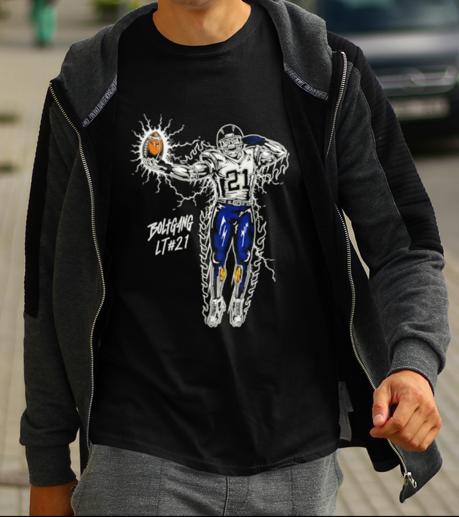 Boltgang LT 21 Skeleton Football Player Lightning Charge T-Shirt
