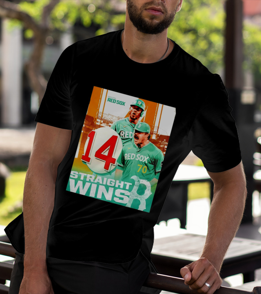 Boston Red Sox 14 Straight Wins Number 70 Celebration T-Shirt