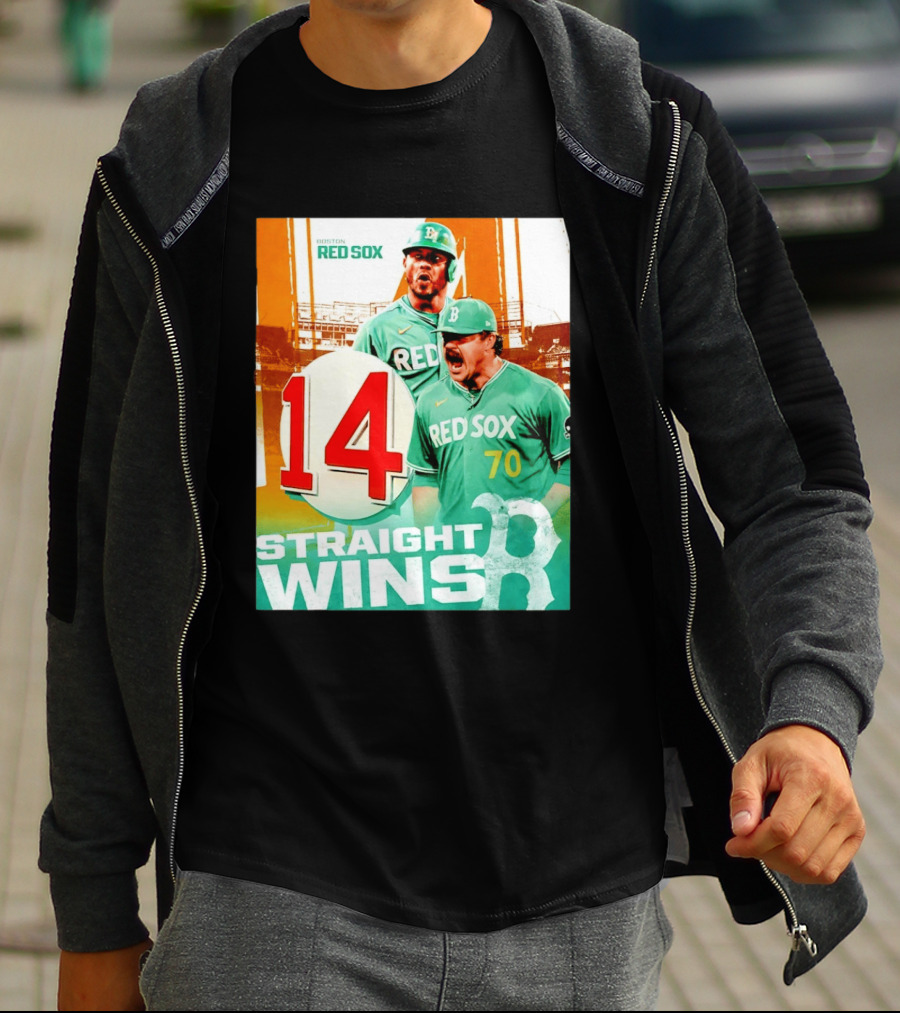 Boston Red Sox 14 Straight Wins Number 70 Celebration T-Shirt