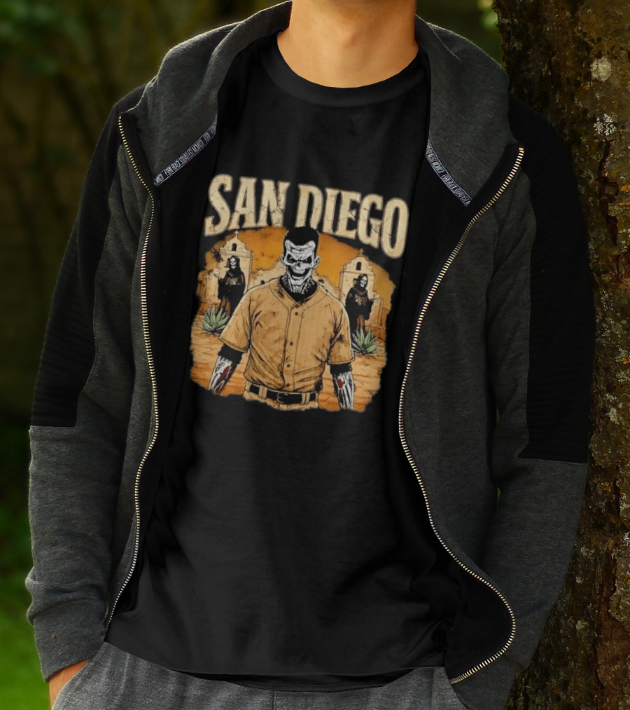 San Diego Grim Reaper Zombie Baseball Player T-Shirt