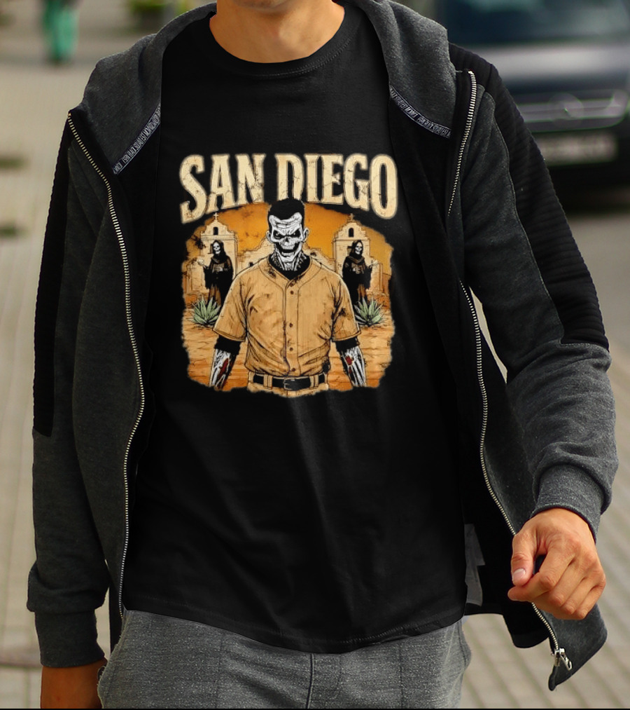 San Diego Grim Reaper Zombie Baseball Player T-Shirt
