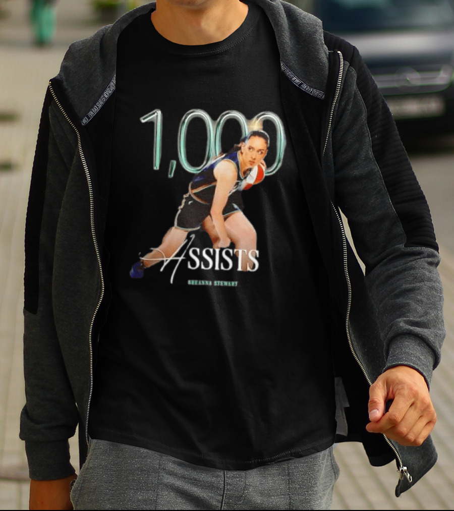 Breanna Stewart 1000 Assists Milestone New York Liberty Basketball Star T-Shirt