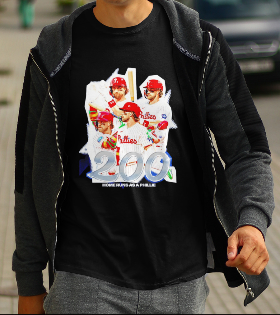 Honor Bryce Harper's Phillies 200 Home Runs T-Shirt